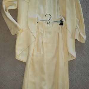 2 Piece (Jacket and Skirt) Yellow, Lined, Suit